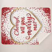 Red Hearts huwelijksvoorstel Sherpa Deken (Voorkant (horizontaal))