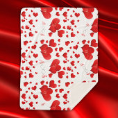 Red Hearts Infinity Initialen Monogram op wit | Sherpa Deken