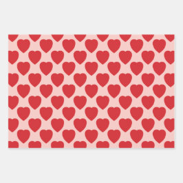 Red Hearts Inpakpapier Vel