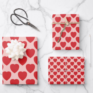 Red Hearts Inpakpapier Vel