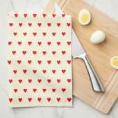 Red Hearts keukenhanddoek (Quarter Fold)