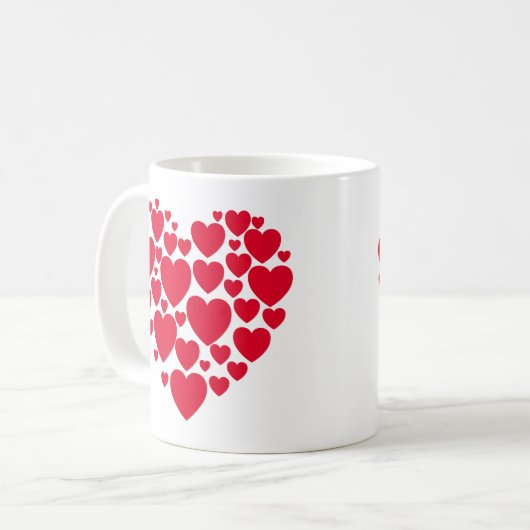 Red hearts koffiemok (Voorkant links)