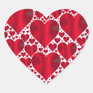 Red Hearts Lace Design on White Background Heart Hart Sticker