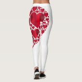 Red Hearts Lace Design op White Background Leggings (Achterkant)
