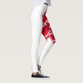Red Hearts Lace Design op White Background Leggings (Rechts)