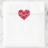Red Hearts Lace Design Square Sticker (Tas)