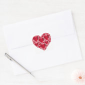 Red Hearts Lace Design Square Sticker (Envelop)