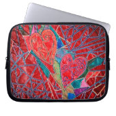 Red hearts laptop sleeve (Voorkant)