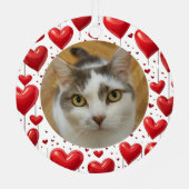 Red Hearts Lijst Custom Pet Foto Metalen Ornament (Achterkant)