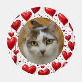 Red Hearts Lijst Custom Pet Foto Metalen Ornament (Voorkant)