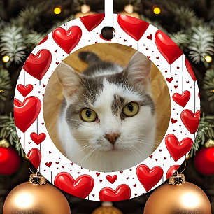 Red Hearts Lijst Custom Pet Foto Metalen Ornament
