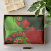 Red Hearts Lime Green Modern Abstract Fractal Art Tissuepapier (Geschenk)