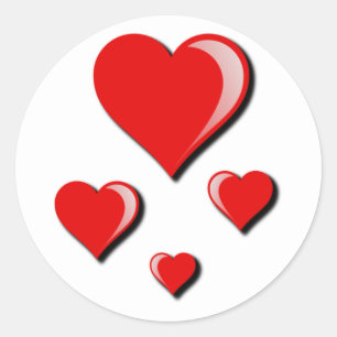 Red Hearts Love and Valentijnsdag Ronde Sticker