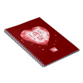 Red Hearts Love Balloon Notitieboek (Rechterzijde)