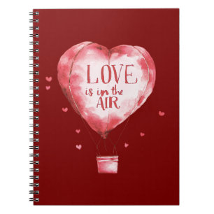 Red Hearts Love Balloon Notitieboek
