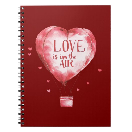 Red Hearts Love Balloon Notitieboek (Voorkant)