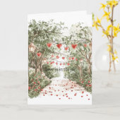 Red Hearts Love is in the air Kaart (Gele Bloem)