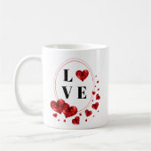 Red Hearts Love Romantic Tea Cup Coffee Mok (Links)