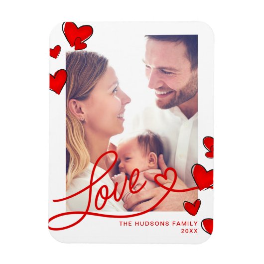 Red Hearts Love Valentijnsdag Photo Magnet Magneet (Verticaal)