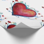 Red Hearts Love Wrapping Paper Cadeaupapier (Hoek)