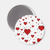 Red hearts magneet (Voorkant / Achterkant)