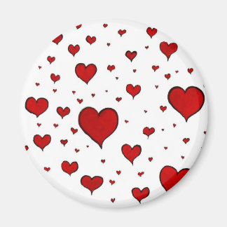 Red hearts magneet
