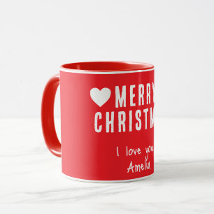 Red Hearts Merry Christmas Boyfriend Vriendin Mok