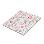 Red Hearts met Black Accents Pattern Tegeltje (Zijkant)