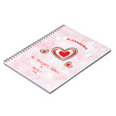 Red Hearts Modern Love Romantic Personalize Notitieboek (Linkerzijde)
