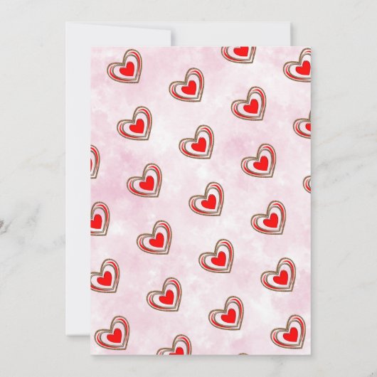 Red Hearts Modern Love Trendy Birthday Card (Achterkant)