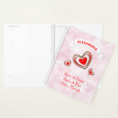 Red Hearts Modern Love Trendy Planner (Display)