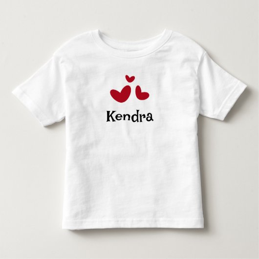 Red Hearts Modern Minimal White Kinder Shirts (Voorkant)
