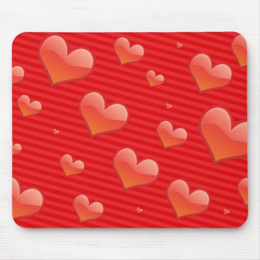 Red Hearts Mousepad Muismat (Voorkant)