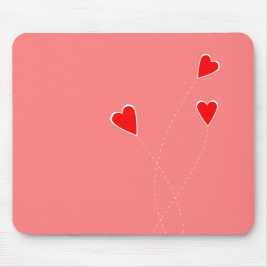 Red Hearts Mousepad Muismat (Voorkant)