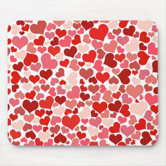 Red Hearts Mousepad Muismat (Voorkant)