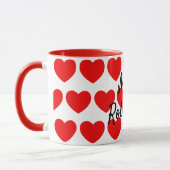 Red hearts Mrs Coffee Mok (Links)