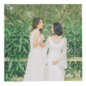 Red Hearts Mrs. en Mrs. Wedding Foto's Kubus (Rechts)