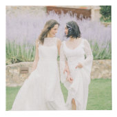 Red Hearts Mrs. en Mrs. Wedding Foto's Kubus (Voorkant)