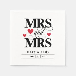 Red Hearts & Mrs Lesbian Wedding Servet