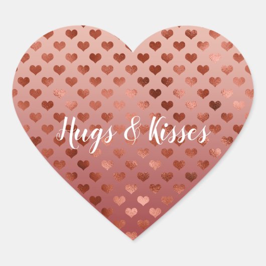 Red Hearts Ombre Hart Sticker (Voorkant)