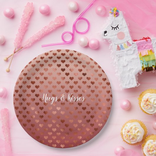 Red Hearts Ombre Papieren Bordje (Feest)