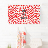 Red Hearts on Blank (Achtergrondkleur toevoegen) Spandoek (Insitu)