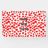 Red Hearts on Blank (Achtergrondkleur toevoegen) Spandoek (Horizontaal)