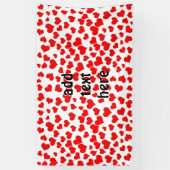 Red Hearts on Blank (Achtergrondkleur toevoegen) Spandoek (Verticaal)