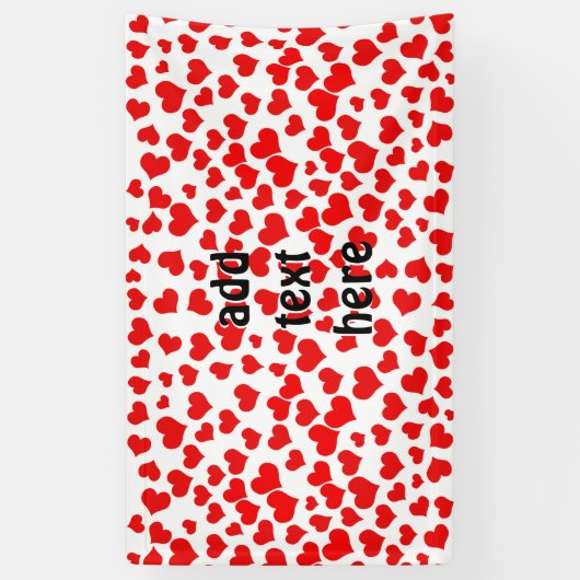Red Hearts on Blank (Achtergrondkleur toevoegen) Spandoek (Verticaal)