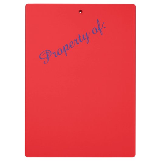 Red Hearts on Blue Clipboard Klembord (Achterkant)