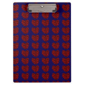 Red Hearts on Blue Clipboard Klembord (Voorkant)