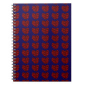 Red Hearts on Blue Spiral Notebook Notitieboek (Voorkant)