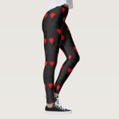 Red Hearts-ontwerp op zwart Leggings (Rechts)
