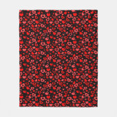 Red Hearts op zwart Fleece Deken (Voorkant)